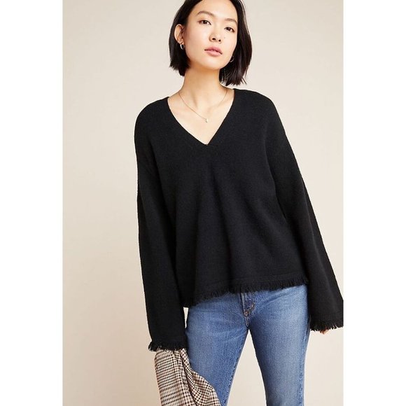 Anthropologie | NWT Joy Fringed V-Neck Sweater - Picture 12 of 13